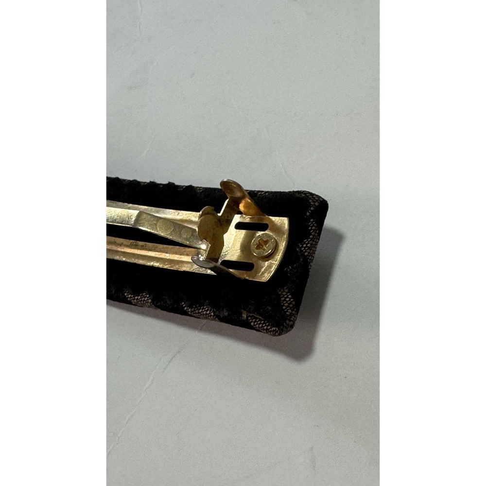 Fendi Hair Clip Pequin Barrette Authentic Brown Black - Picture 5 of 5
